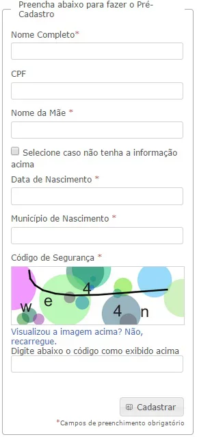 Pré-Cadastro